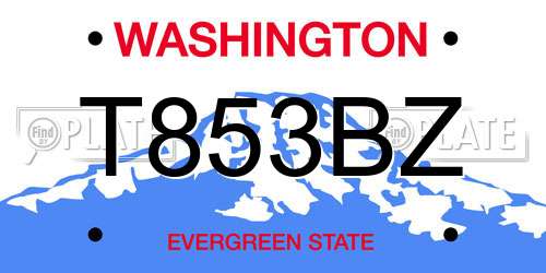 T853BZ Washington License Plate