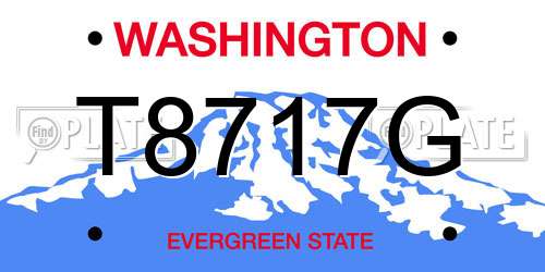 T8717G Washington License Plate
