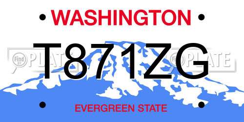 T871ZG Washington License Plate