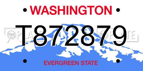 T872879 Washington License Plate