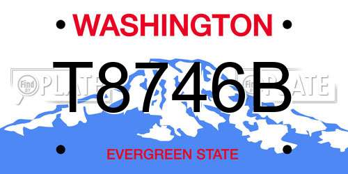 T8746B Washington License Plate