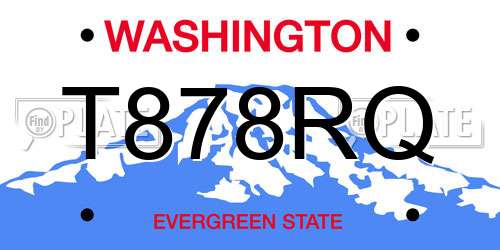 T878RQ Washington License Plate