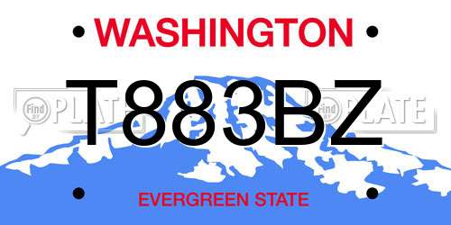 T883BZ Washington License Plate