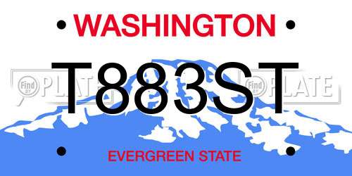 T883ST Washington License Plate