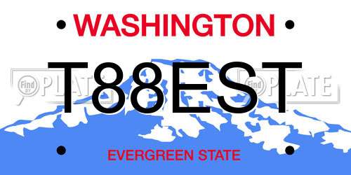 T88EST Washington License Plate