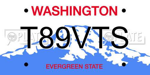 T89VTS Washington License Plate