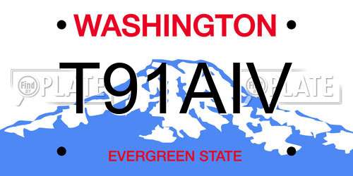 T91AIV Washington License Plate