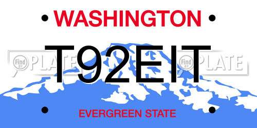 T92EIT Washington License Plate