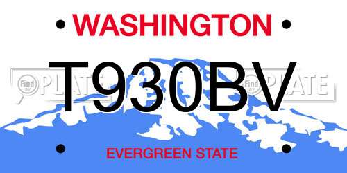 T930BV Washington License Plate