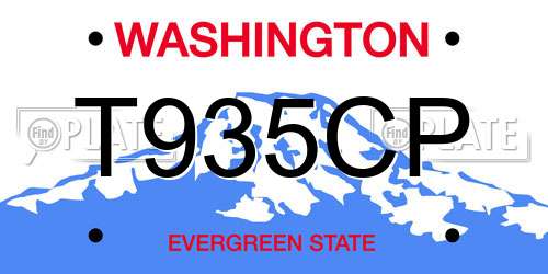 T935CP Washington License Plate