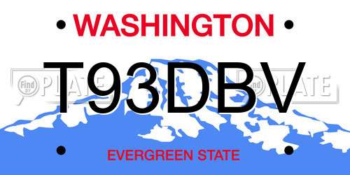 T93DBV Washington License Plate