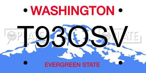 T93OSV Washington License Plate