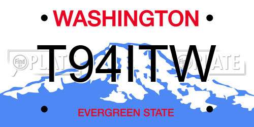 T94ITW Washington License Plate