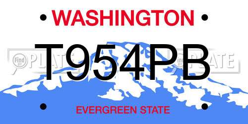 T954PB Washington License Plate