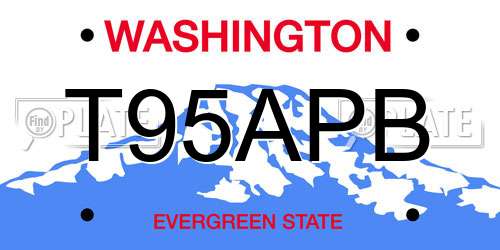 T95APB Washington License Plate