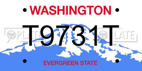 T9731T Washington License Plate