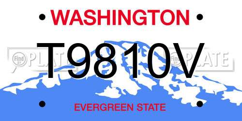 T9810V Washington License Plate