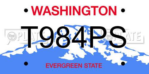 T984PS Washington License Plate