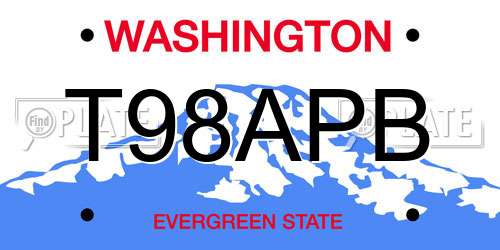 T98APB Washington License Plate