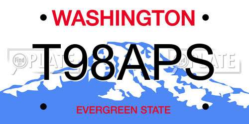 T98APS Washington License Plate