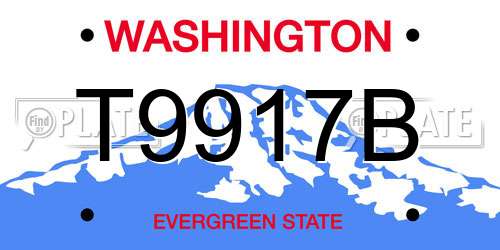 T9917B Washington License Plate