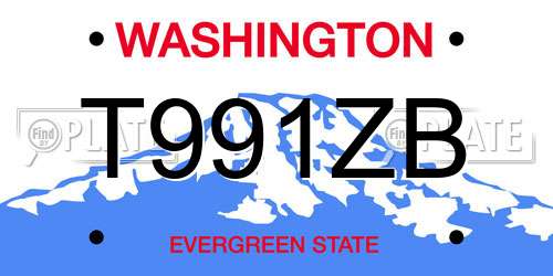 T991ZB Washington License Plate