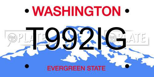 T992IG Washington License Plate