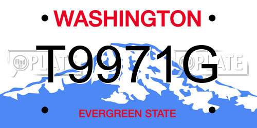 T9971G Washington License Plate