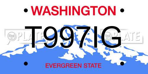 T997IG Washington License Plate