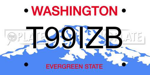 T99IZB Washington License Plate