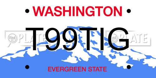 T99TIG Washington License Plate