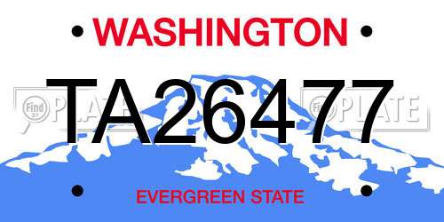 TA26477 Washington License Plate