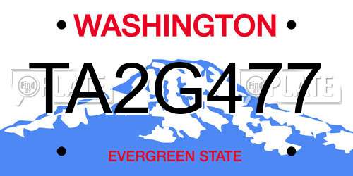 TA2G477 Washington License Plate