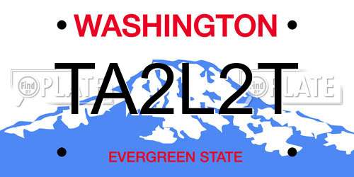 TA2L2T Washington License Plate