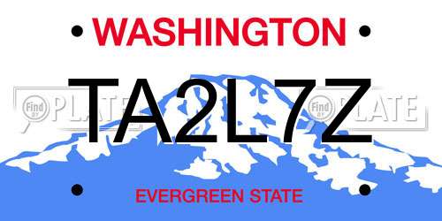TA2L7Z Washington License Plate