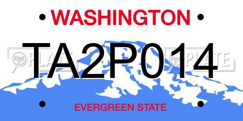 TA2P014 Washington License Plate