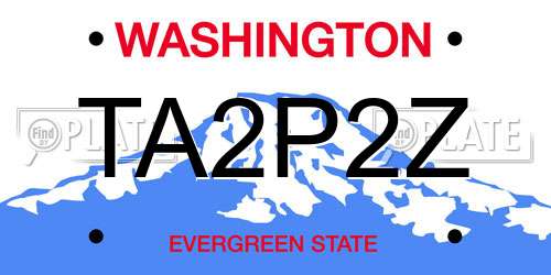 TA2P2Z Washington License Plate
