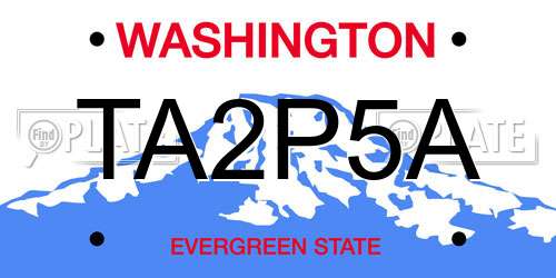 TA2P5A Washington License Plate