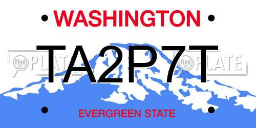 TA2P7T Washington License Plate