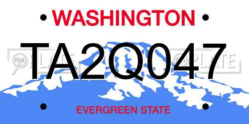 TA2Q047 Washington License Plate