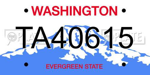 TA40615 Washington License Plate
