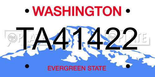 TA41422 Washington License Plate