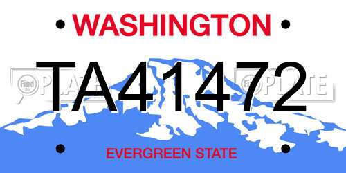 TA41472 Washington License Plate