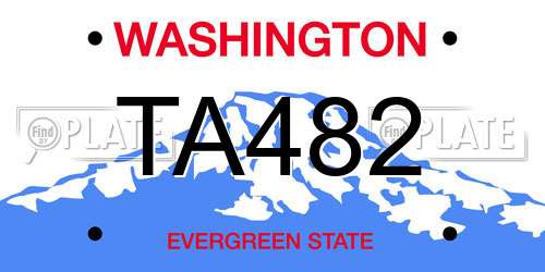 TA482 Washington License Plate