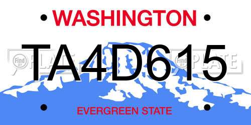 TA4D615 Washington License Plate