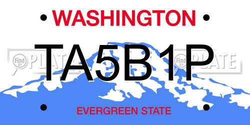 TA5B1P Washington License Plate