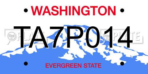 TA7P014 Washington License Plate