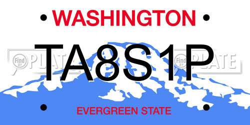 TA8S1P Washington License Plate