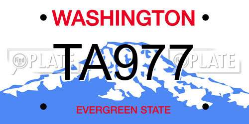 TA977 Washington License Plate