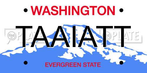 TAAIATT Washington License Plate